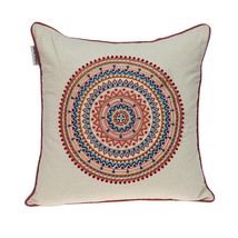 Mandala Embroidered Multicolor Throw Pillow - £44.59 GBP