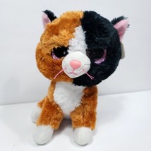 TY Beanie Boo Tauri Calico Cat Kitten 9” Plush Soft Toy Big Pink Glitter... - £15.49 GBP