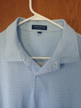 PETER MILLAR Shirt Men Size L Golf Crown Crafted Camera All Over Print Polo Logo - $35.00