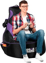 Gamer Beanbag Gaming Chair (Black/Purple) Is A Gaming Bean Bag Chair For... - $103.98