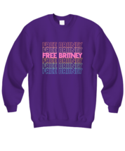 Britney Sweatshirt Free Britney Multiply Rainbow, #FREEBRITNEY Purple-SS  - £20.36 GBP