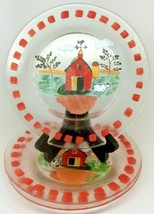 Vintage Farm Country Barn Plates Hand Painted Farmhouse Kitchen Decor Set 3 - £27.52 GBP