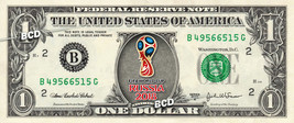 FIFA World Cup Russia 2018 on a REAL Dollar Bill Cash Money Memorabilia Novelty  - £7.08 GBP