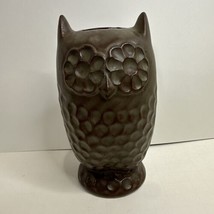 Ceramic Owl Coin Piggy Bank Green Brown Unbranded 5.25&quot; Tall MCM Retro Groovy - £13.49 GBP