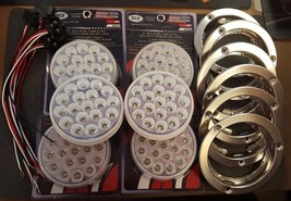 (6) 19 LED Trux Dual Revolution 4&quot; Round Clear Lens Stop Tail Back-Up Fl... - £250.06 GBP