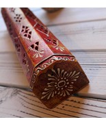 Hand Painted Wooden Incense Box with Storage Dark Orange - Decorative Ja... - €21,51 EUR