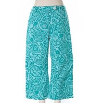 Ann Taylor Blue Cropped leg Cut Print Khakis Size 0 paisley print - £16.49 GBP