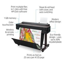 HP DesignJet T650 36"   Wide Format Printer, 36" Color Plotter, Wireless, 5HB10A - $2,159.95