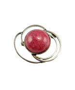 1970s Rhodonite Silver Unisex Brooch Pin, OFFeR! - $6,221.17 MXN