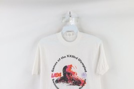Vtg 80s Womens M Spell Out 1984 Olympics Los Angeles Swimming Ringer T-Shirt USA - £70.97 GBP