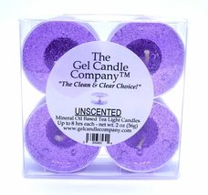 4 Pack Unscented PURPLE COLOR Mineral Oil Based Up To 8 Hours Each Tea Lights Ca - $4.61
