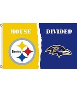 Pittsburgh Steelers and Baltimore Ravens Divided Flag 3x5ft - $18.00