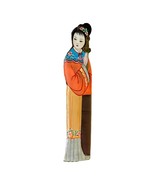 Vintage Gong Shu Ming Style Hand Painted Geisha Wooden Comb - $13.36