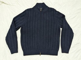 Brooks Brothers Men&#39;s Medium Full Zip Lambs Wool Ribbed Sweater Vintage ... - £27.37 GBP