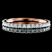 0.4CT Künstlicher Diamant Ehering 14K Rose Vergoldet Rund Schliff 1.7mm - $61.69