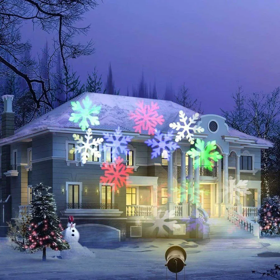 Outdoor Christmas Snowflake Laser Projector Lamps LED Stage Lights  Garden Lawn  - £115.37 GBP
