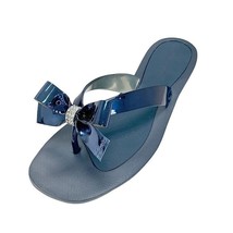 GUESS Womens 11 M Blue Tutu Bow Rubber Flat Flip Flop Sandals NIB SN8 - $464.19 MXN