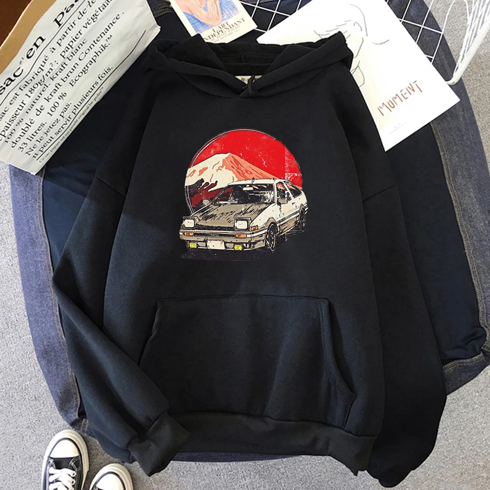 Drift Japanese  AE86 Initial D Hoody O-Neck Long Sleeve Sweatshirts JDM Car Clot - £75.69 GBP