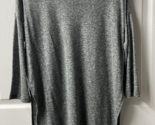 Old Navy Womens Small Gray Heather Linen Tunic Top Round Neck 3/4 Sleeve - $11.39