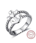 Hope Faith Love Anchor 925 Silver Ring Forever Heart Serenity Inspiration  - $34.65