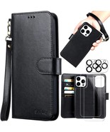Genuine Leather for Apple iPhone 15 Pro Wallet Case with Card Holder - £59.66 GBP