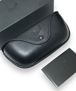 Persol Sunglasses Eyeglasses Leather Black Hard Case Full Set LARGE Genuine - $125.75 CAD