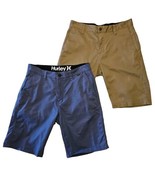 Hurley Volcom Bermuda Shorts Lot Mens 28 Blue Tan Straight Leg Mid Rise ... - $19.18