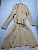 Brooks Brother Chunky rib Knit Wrap Cardigan Long Trench Wmn Sz M Italian Wool - £66.70 GBP