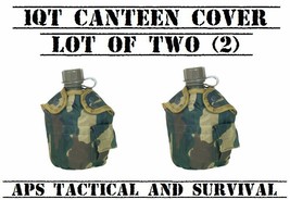NEW 2 Pack Tactical Military 1qt Canteen COVER w Alice Clips Pouch WOODL... - £19.35 GBP
