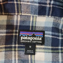 Patagonia Pocket Men's Blue & White Organic Cotton Flannel Shirt Long Sleeve M image 3