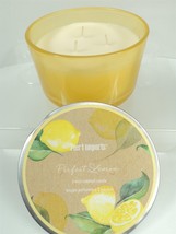Pier 1 Scented 3-Wick 14 oz Large Jar Candle - Perfect Lemon - New - RARE! - $29.02