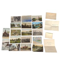 15pc Lot Early 1900s Old Postcards + Letters, 70s WDW PC, RPPC, Lithograph Train - $62.89