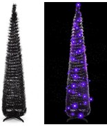 Artificial Christmas Trees 5ft LED Lights Collapsible Tinsel Decor Xmas ... - £32.24 GBP
