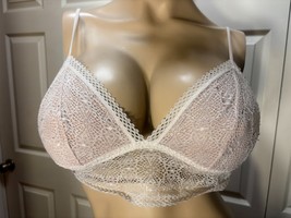 Victoria&#39;s Secret Large Creme Beige Lace L Bralette Bra - $6.76 CAD