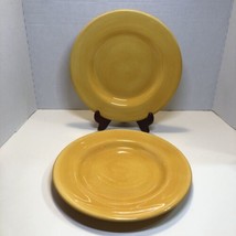 Corsica Tabletops 2 Dinner Plates Mustard Yellow 11.25&quot; Gallery Unlimited - $19.79