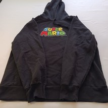 Super Mario Men's Black Pullover Sweatshirt Hoodie Pocket Size Large image 9
