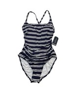 Nautica Swimsuit Womens M Blue White Striped One Piece Nautical Sailing ... - €29,56 EUR