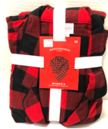 WONDERSHOP Women&#39;s 3X Black &amp; Red Buffalo Plaid 2 Pc Pajamas NEW - £11.15 GBP