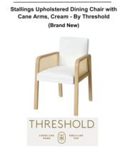 Stallings Upholstered Dining Chair w/ Cane Arms Cream - By Threshold (Brand New) - £87.17 GBP