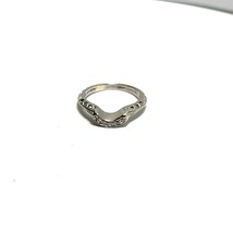 Vintage 14k White Gold 1/20 Ct Diamond Enhancer Wedding Band Ring Size 4.5, 2.6g - £317.20 GBP