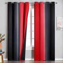 Full Light Blocking Thermal Insulated Gradient Grommet Curtains And Drapes For - £43.21 GBP