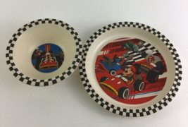 Disney Mickey &amp; Friends Roadster Racers Plate Bowl Set Child Dinnerware Dishes - £23.31 GBP