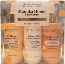 New Zealand Skin Clinic Manuka Honey Face Serum Brightening Power Trio Sealed - £27.69 GBP
