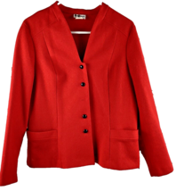 Marty Gutmacher Blazer Jacket Women’s Red Button Front Vintage RN 35114 - £38.79 GBP