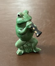 Vintage 1970s Enesco Green Frog Playing Music - $10.00