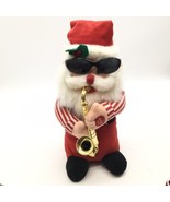 Vtg Kurt Adler Plush Santa Claus Playing Santa Claus Is Coming To Town o... - £27.52 GBP
