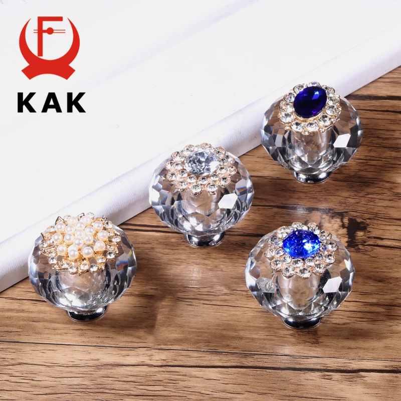 KAK Crystal Cabinet Knobs and Handles Luxury Cabinet Pulls Dresser Drawer Kno - £7.92 GBP