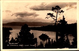 Lake Tahoe, Sundown At Emerald Bay - 1944 - Real Picture Postcard Rppc -BK46 - £4.73 GBP