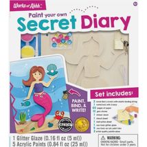 Works of Ahhh Mermaid Secret Diary Wood Paint Kit - $25.72