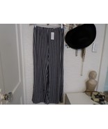 Chico&#39;s Wide Leg Palazzo Pull-on Pants Navy &amp; White Stripe NWT Chico&#39;s 2... - £31.28 GBP